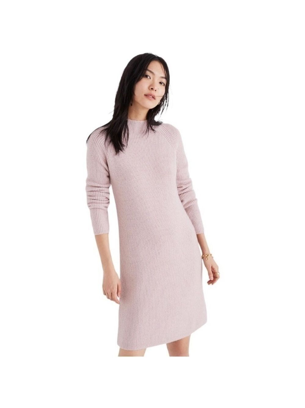 Madewell Northfield Mockneck rib knit Sweater Dress Fall winter minimalist